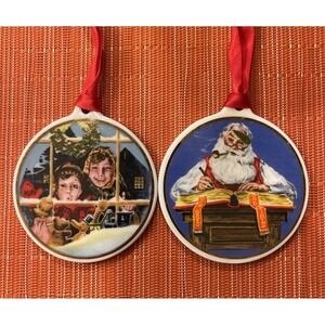 1984 Norman Rockwell Museum Ceramic Christmas Ornaments High Hopes Checking List